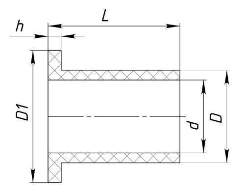 Схема габаритов втулки диэлектрической