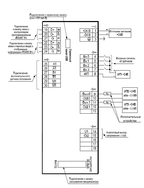 Схема подключения блока К129