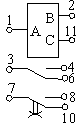 Схема подключений и расположения выводов НЛ-11